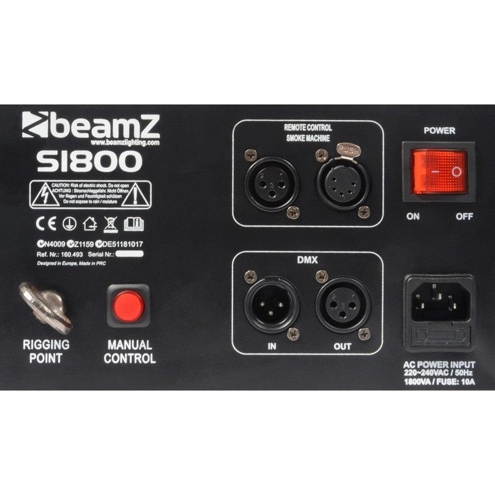 beamZ S1800 Rookmachine 1800W met DMX en Horizontale/Verticale Uitvoer