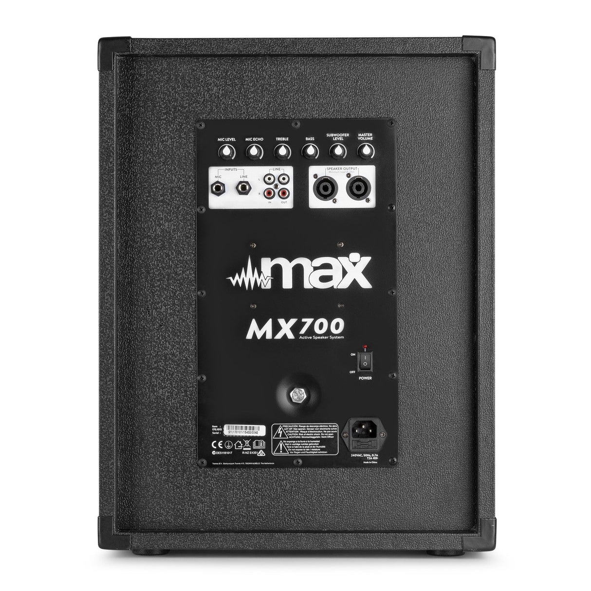 MAX MX700 2.1 Actieve Speakerset 700W met 12 inch Subwoofer en 2x 8 inch Tops
