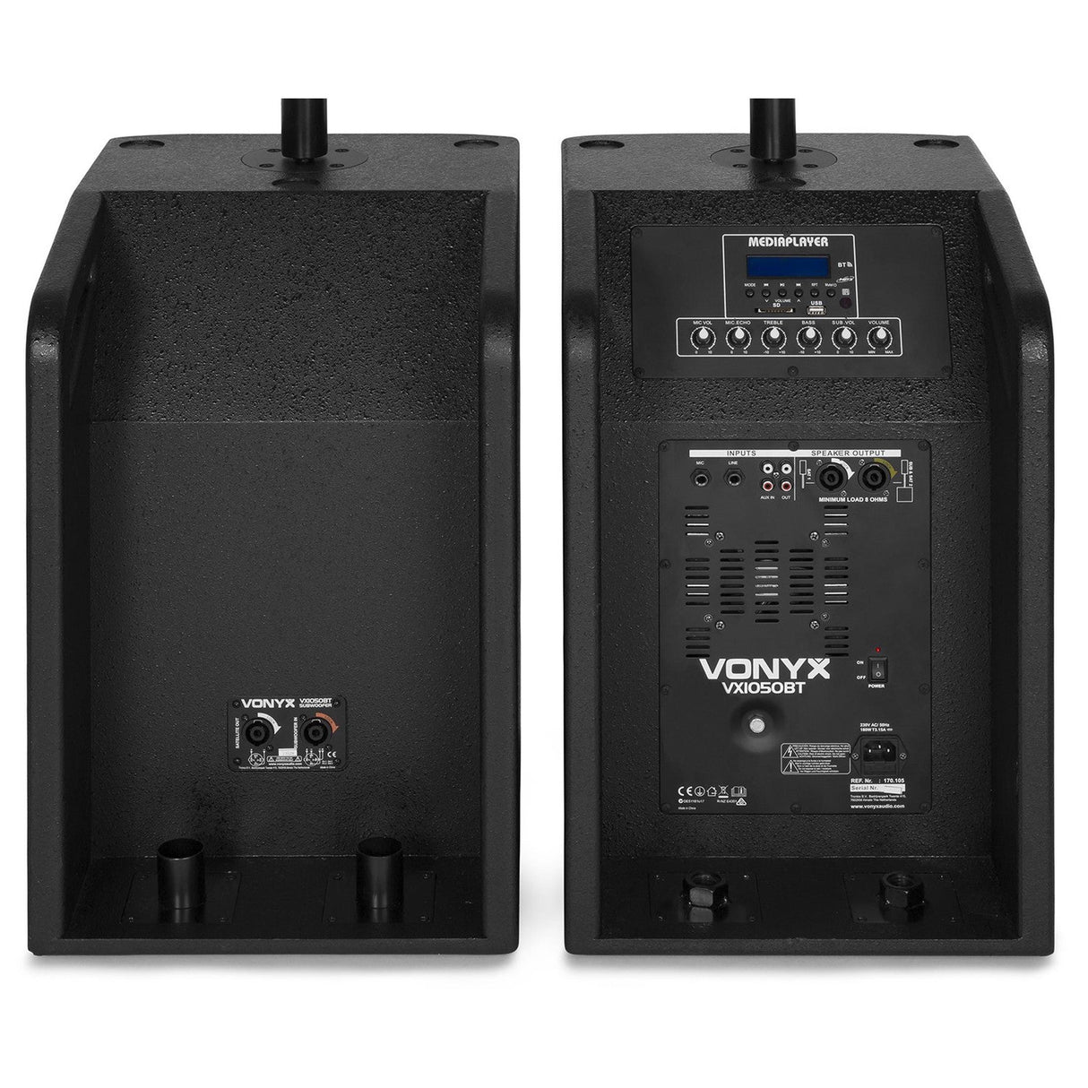 VONYX VX1050BT 1150W 2.2 Actieve Speakerset met Dubbele 12 inch Subwoofers en Bluetooth