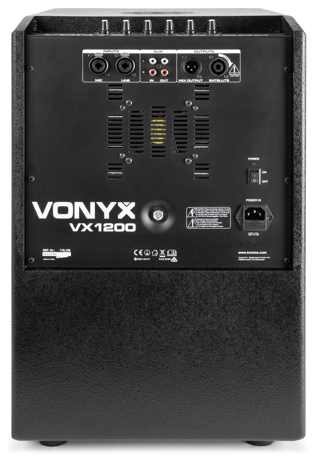VONYX VX1200 750W Kolom Geluidssysteem met 12 inch Subwoofer en 4x 4,5 inch Drivers