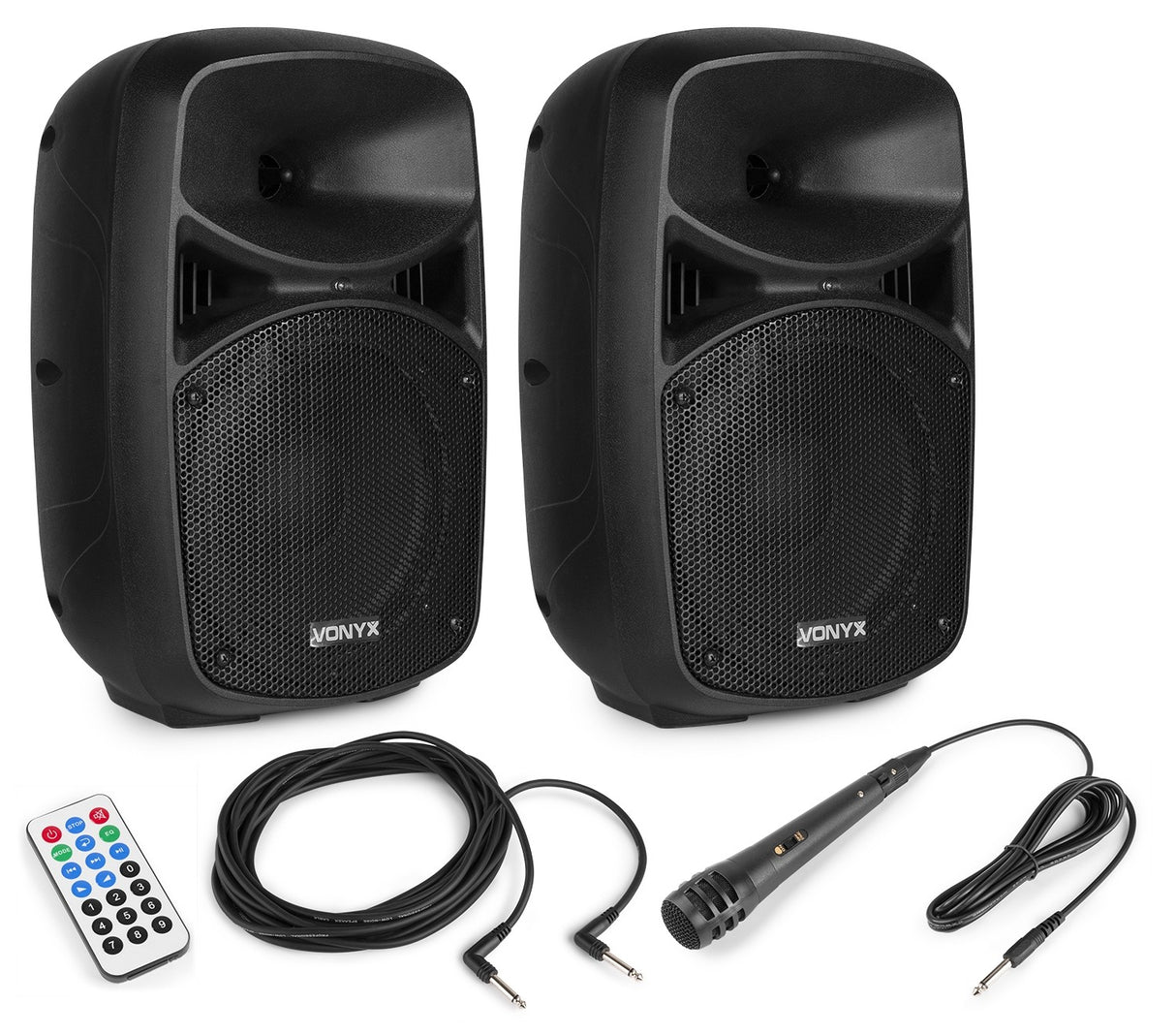 VONYX VPS082A 400W Actieve Speakerset met Bluetooth, USB/SD en 8 inch Woofers