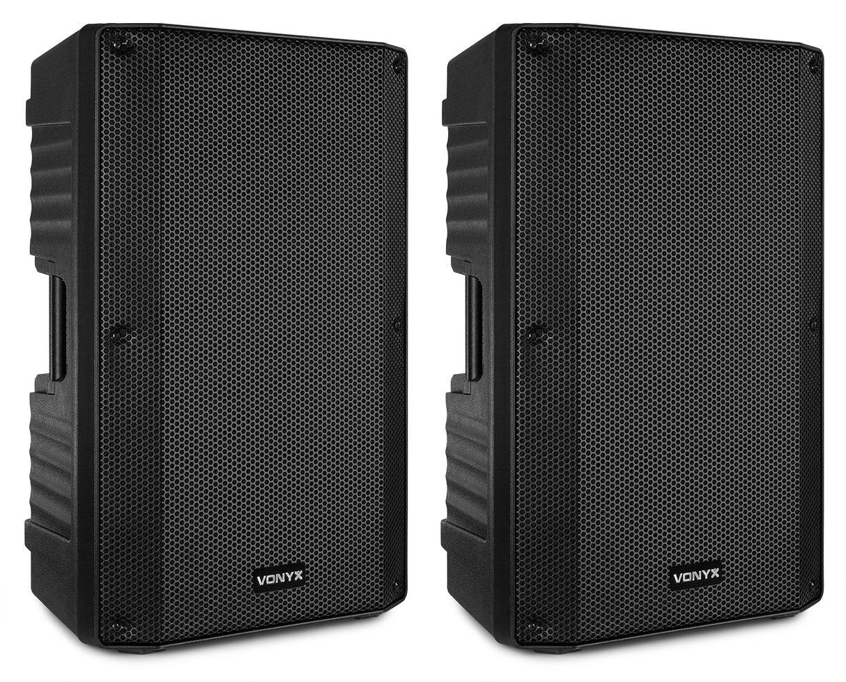 VONYX VSA150S 1000W Actieve Stereo Speakerset met Bluetooth, USB Speler en 15 inch Woofers
