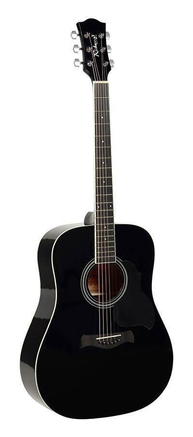 Richwood RD-12-BK Artist Series Dreadnought Akoestische Gitaarset Zwart met Capo, Stemapparaat en Tas