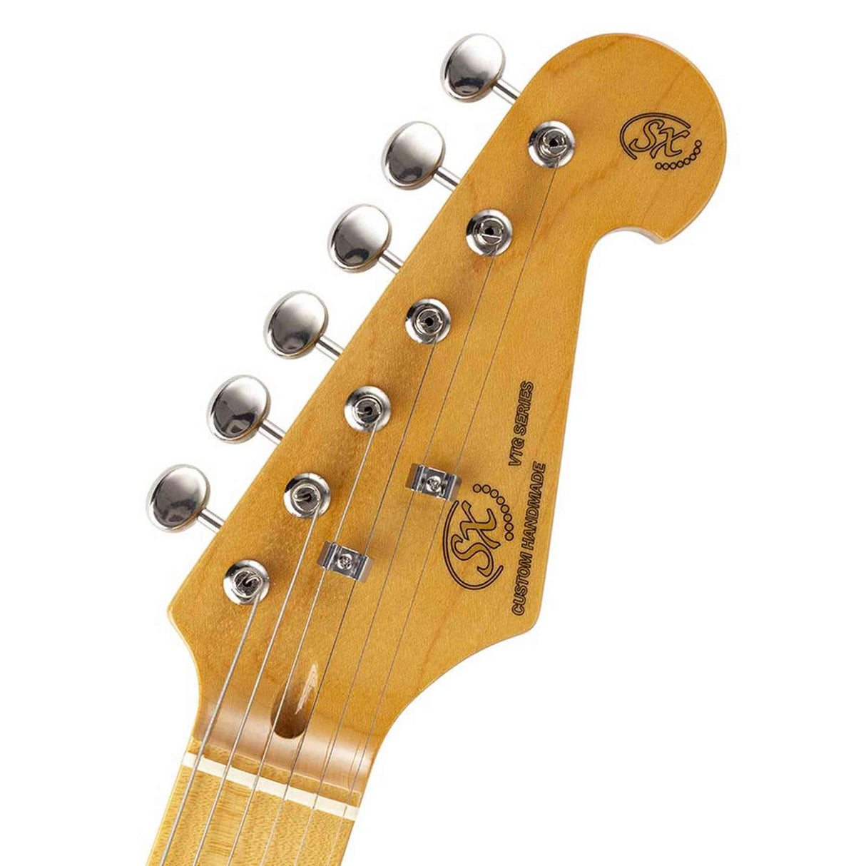 SX SST57-VWH elektrische gitaar – 3 single coils, vintage tremolo, Vintage White + tas