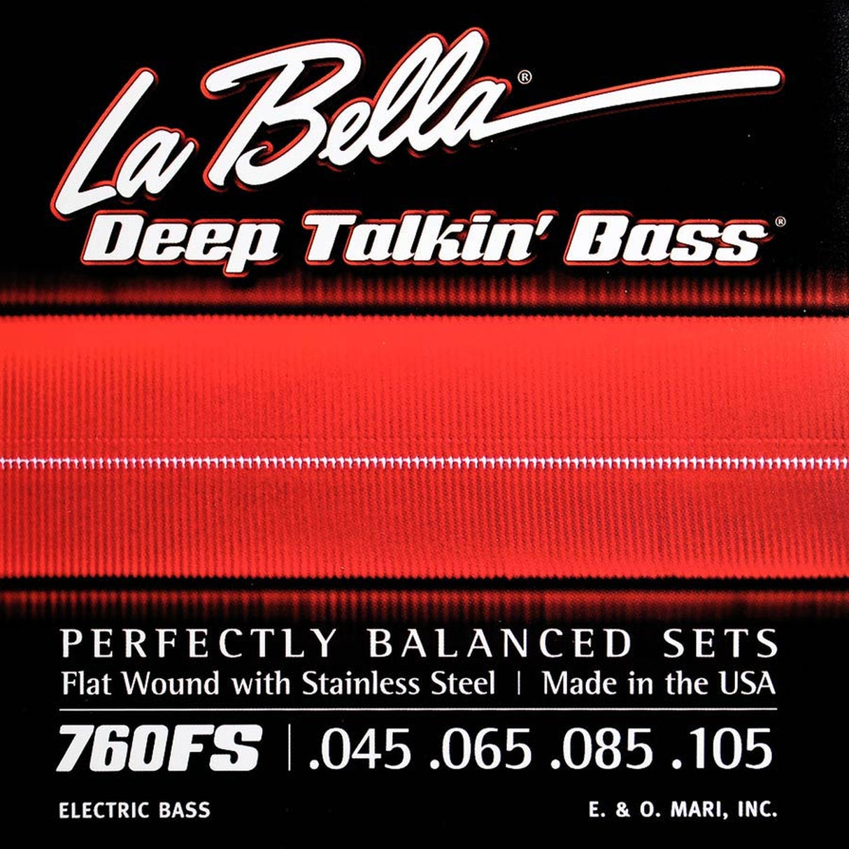 La Bella L-760FS snaren set elektrisch bass, stainless steel flatwound, standard, 045-065-085-105