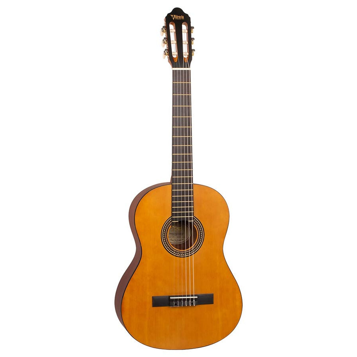 Valencia VC204L klassieke gitaar 4/4 linkshandig, sitka sparren top, nato zij- & achterblad, satin finish antiek