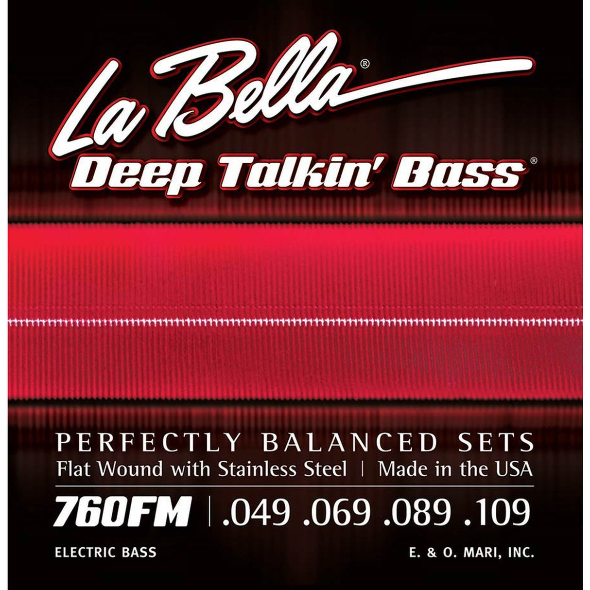 La Bella L-760FM snaren set elektrisch bass, stainless steel flatwound, medium, 049-069-089-109