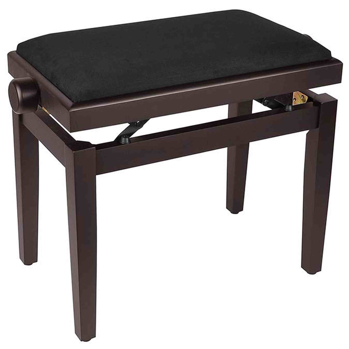 Boston PB1/5520 pianobank – verstelbare zitting, mat palissander met zwarte velours bekleding