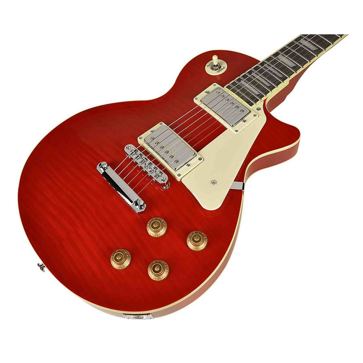 SX EF3D-TWR elektrische gitaar – LP Standard stijl, 2 humbuckers, mahonie/esdoorn, Transparent Wine Red