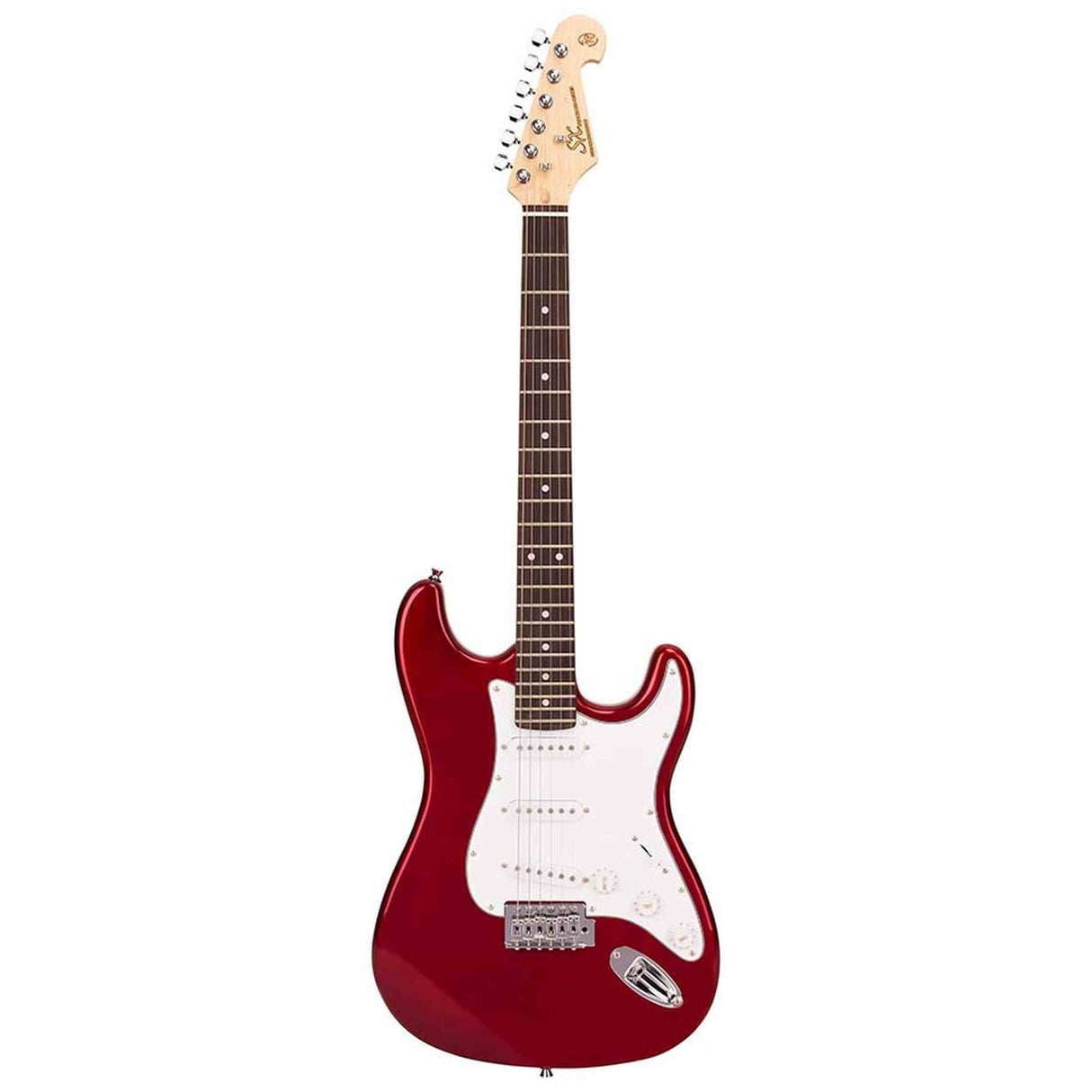 SX ED1/CAR elektrische gitaar – 3 single coil pickups, vintage tremolo, Candy Apple Red + tas