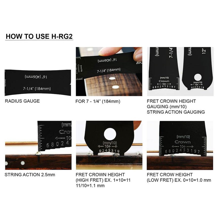 Hosco H-RG2 Radius Gauge + Snaarhoogtemeter RVS