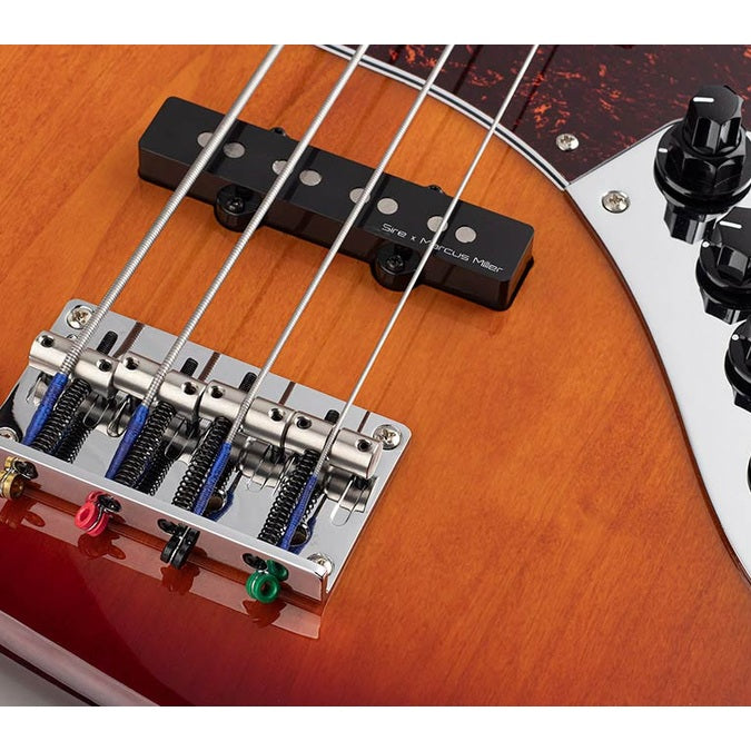 Sire V7+ A4F/TS Marcus Miller 2nd Gen fretless 4-snarige basgitaar Tobacco Sunburst