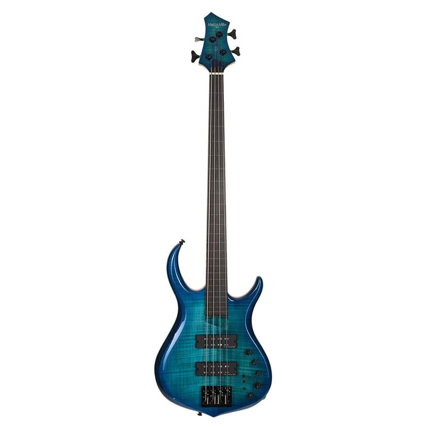 Sire M7+ A4F/TBL Marcus Miller Fretless Basgitaar Transparent Blue