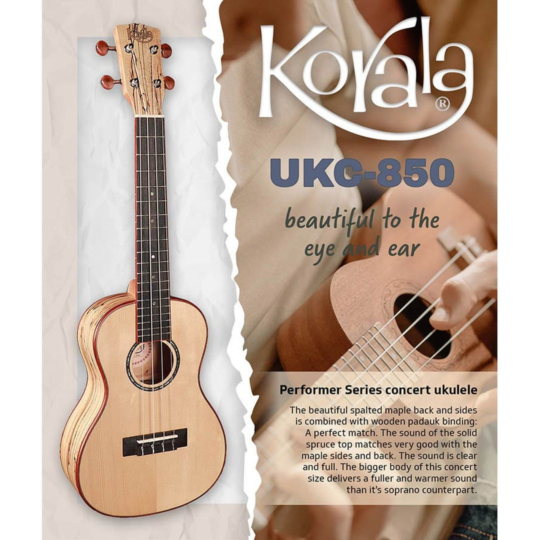 Korala UKC-850 bundel Naturel Performer Series Concert ukulele