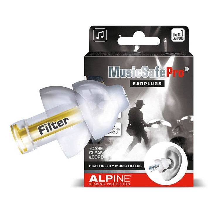 Alpine ALP-MSP-TR MusicSafe Pro Oordoppen – High-Fidelity Gehoorbescherming voor Muzikanten, Transparant