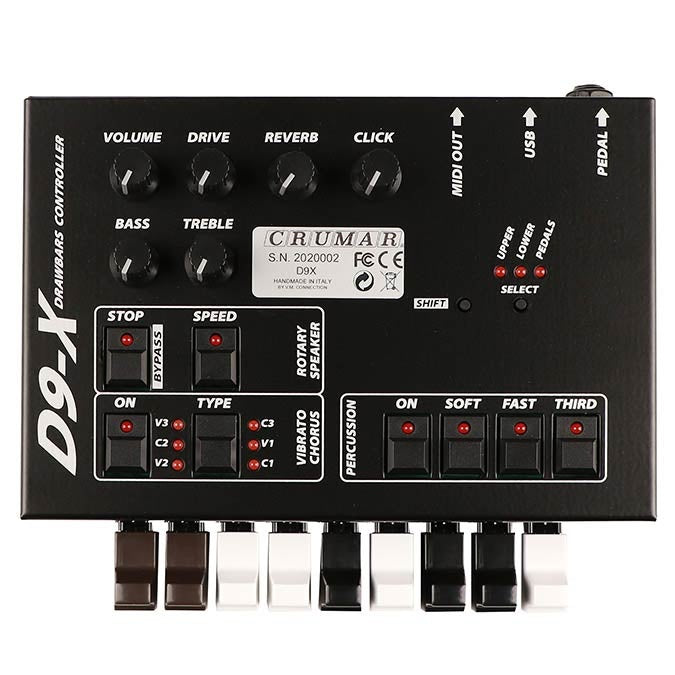 Crumar D9X Drawbar 9-Drawbar MIDI Controller met Knoppen en Draaiknoppen