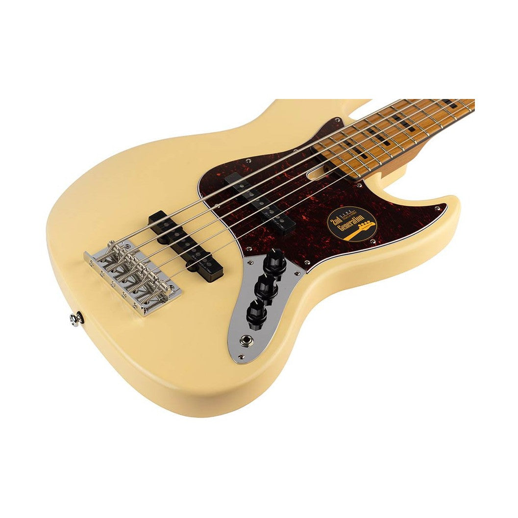 Sire V5 A5/VWH Marcus Miller 5-snarige Basgitaar Vintage White