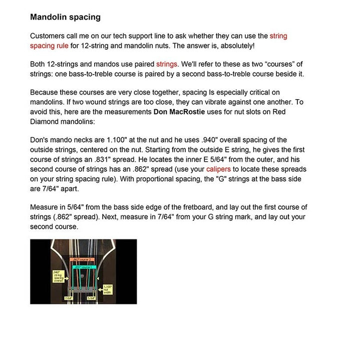 StewMac SM0673 Snaarverdelingsliniaal RVS