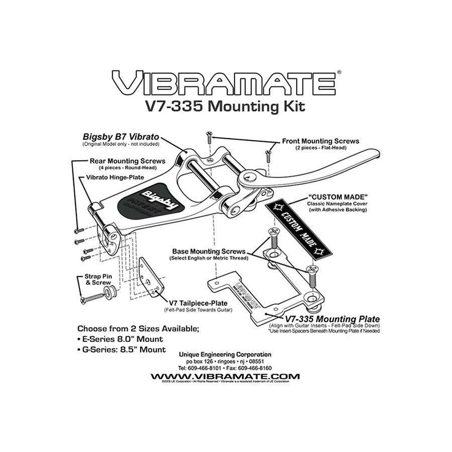 Allparts TP3772001 Vibramate Bigsby V7-335G voor Gibson ES-335 - Chroom