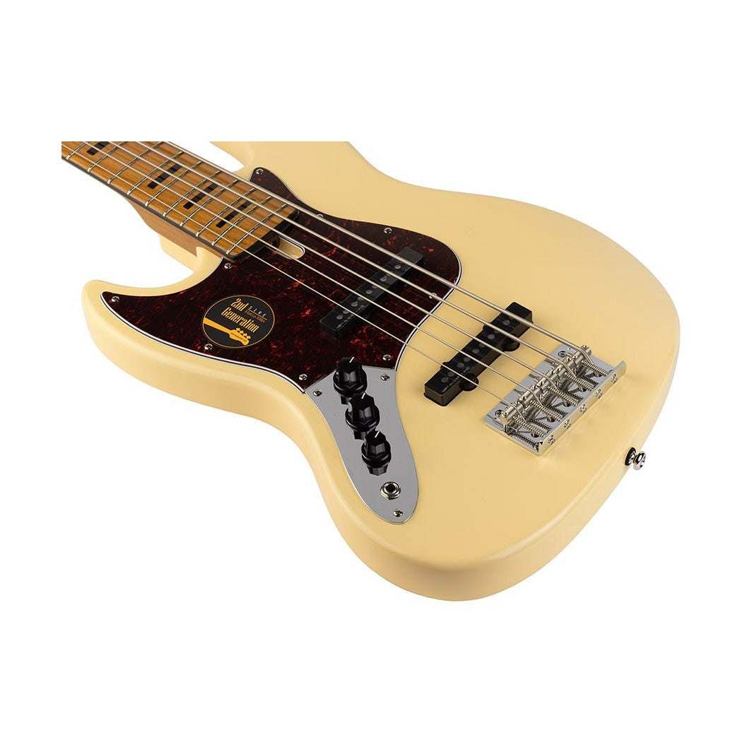 Sire V5 A5L/VWH Marcus Miller Linkshandige 5-snarige Basgitaar Vintage White