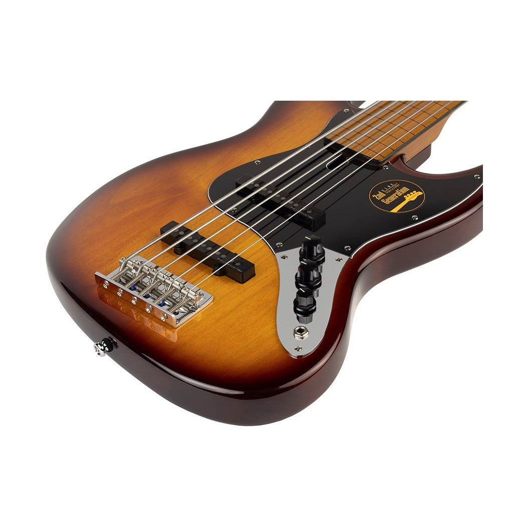 Sire V5 A5F/TS Marcus Miller Fretless 5-snarige Basgitaar Tobacco Sunburst