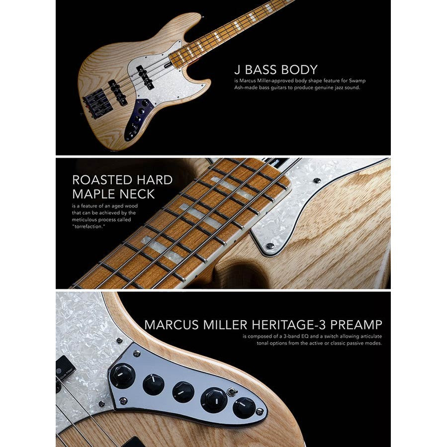 Sire V8 S5/NT Marcus Miller swamp ash 5-snarige actieve basgitaar Natural