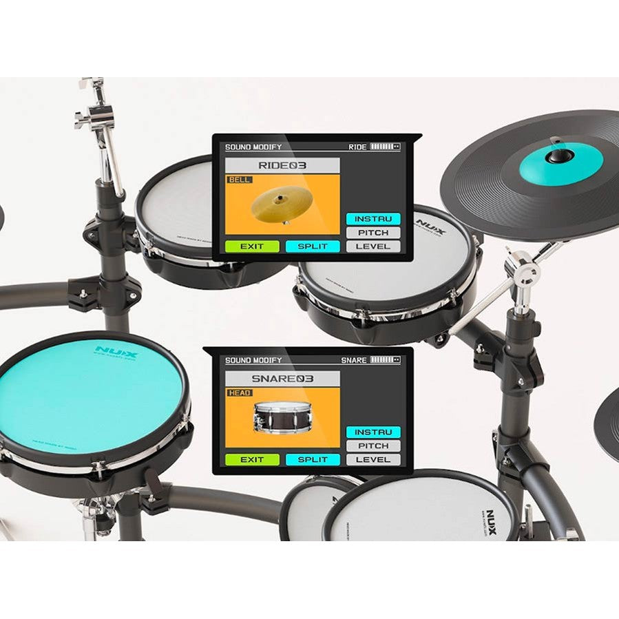 NUX DM-8 Elektronisch Drumstel met All Mesh Heads REMO en Multi-Track USB Audio