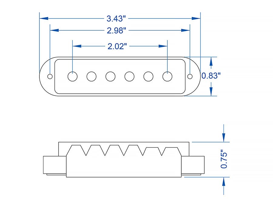 Lollar 10-702-5-5 Jaguar Single Coil Pickup Set – Hals & Brug, Crème
