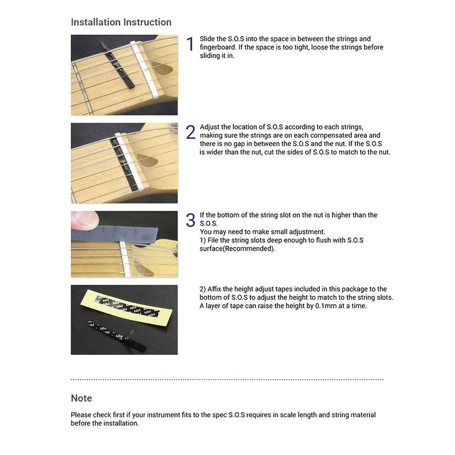 Hosco SOS-CG1 Sound Offset Spacer S.O.S. voor Klassieke Gitaar