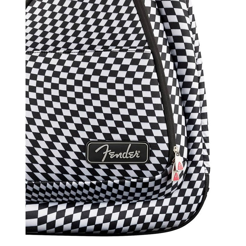 Fender 0991512488 FE620 gigbag voor elektrische gitaar – checkerboard design, 20 mm voering