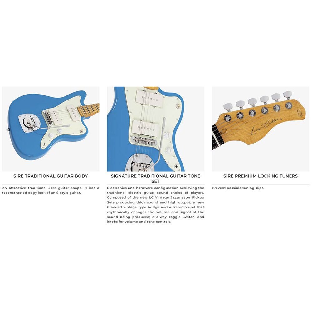 Sire Guitars J5/BLU Mahonie elektrische gitaar J-stijl, BLAUW