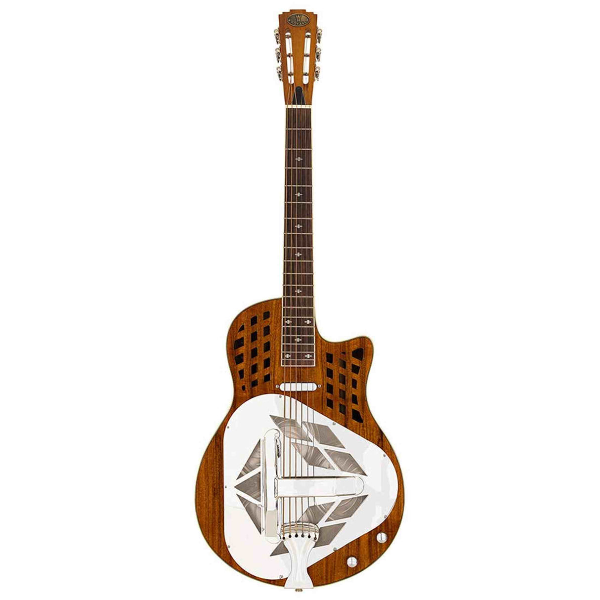 Royall KOA12SC Tricone Resonator 12-Fret – Hawaïaans Koa, Cutaway, T-Style Pickup, Softcase