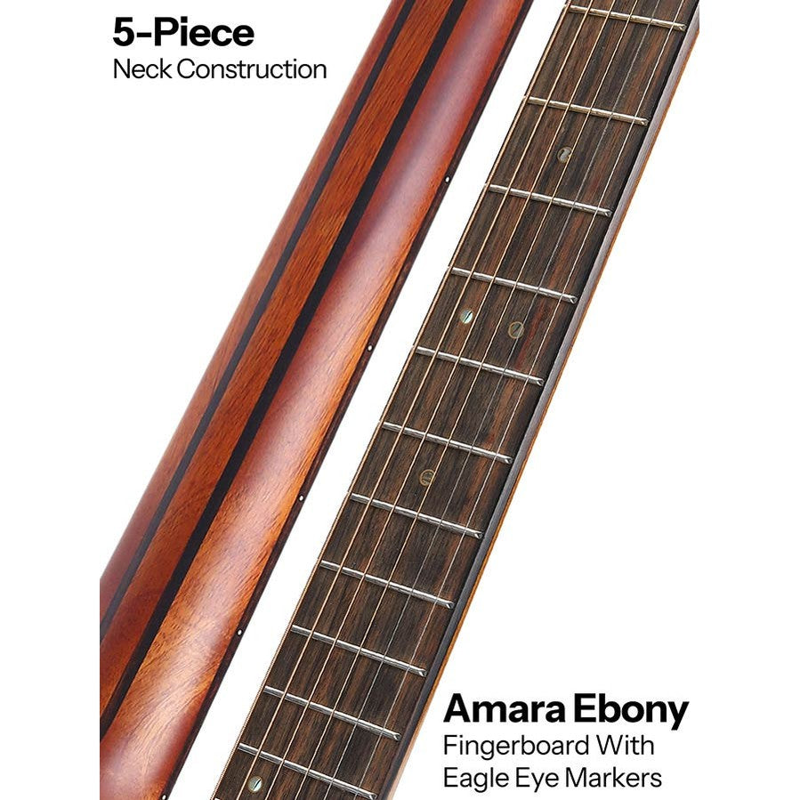 Bromo BAR6E Rocky Mountain Series parlor akoestische western gitaar Semi Akoestisch