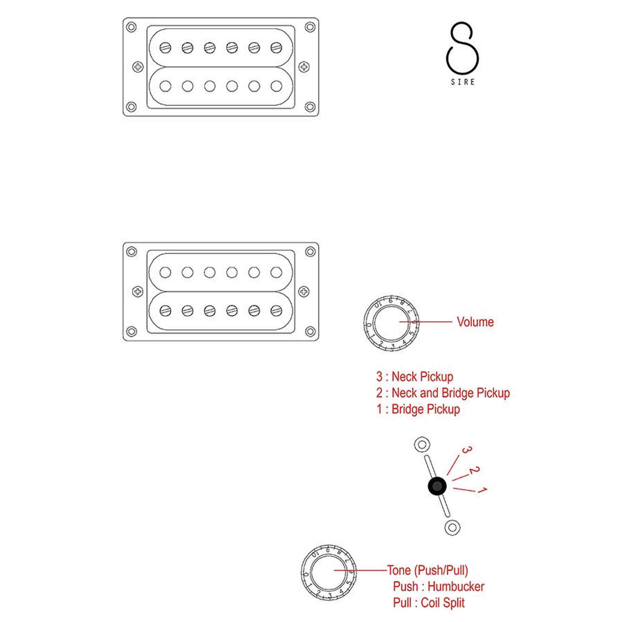 Sire Q3/VCH Larry Carlton elektrische gitaar – mahonie body, HH-configuratie, Vintage Cherry