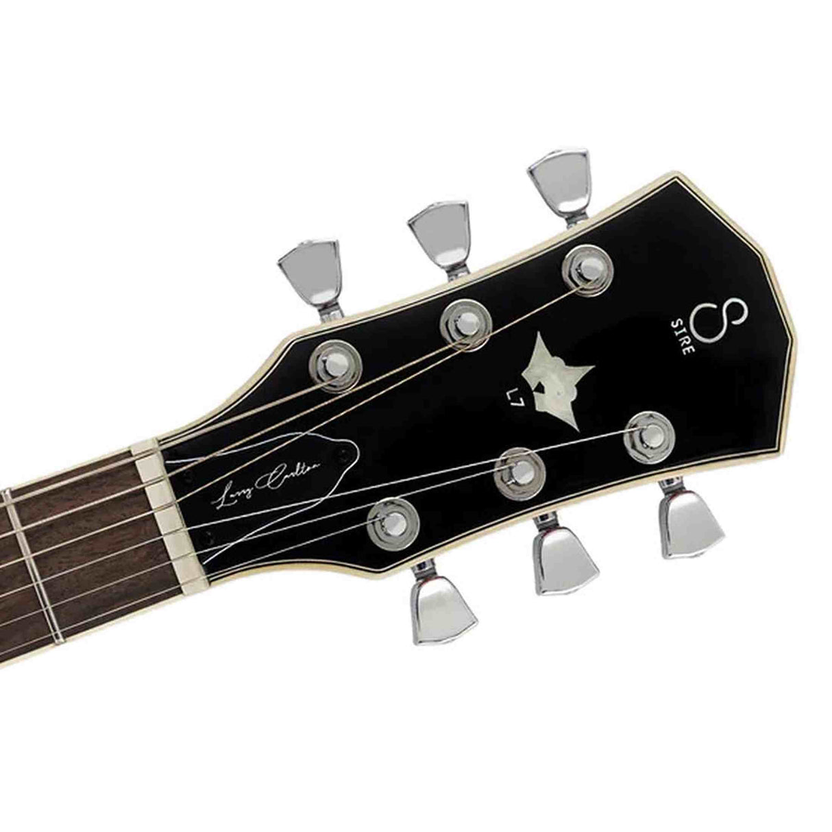 Sire L7N/CAR elektrische gitaar – L-Style, mahonie met maple top, Candy Apple Red, HH-configuratie, stainless frets, locking tuners