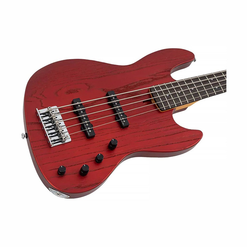 Sire V6 5/CAR Marcus Miller actieve 5-snarige basgitaar Candy Apple Red