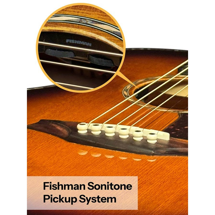 Bromo BAN8E/VS Danali Series mini jumbo akoestische western gitaar