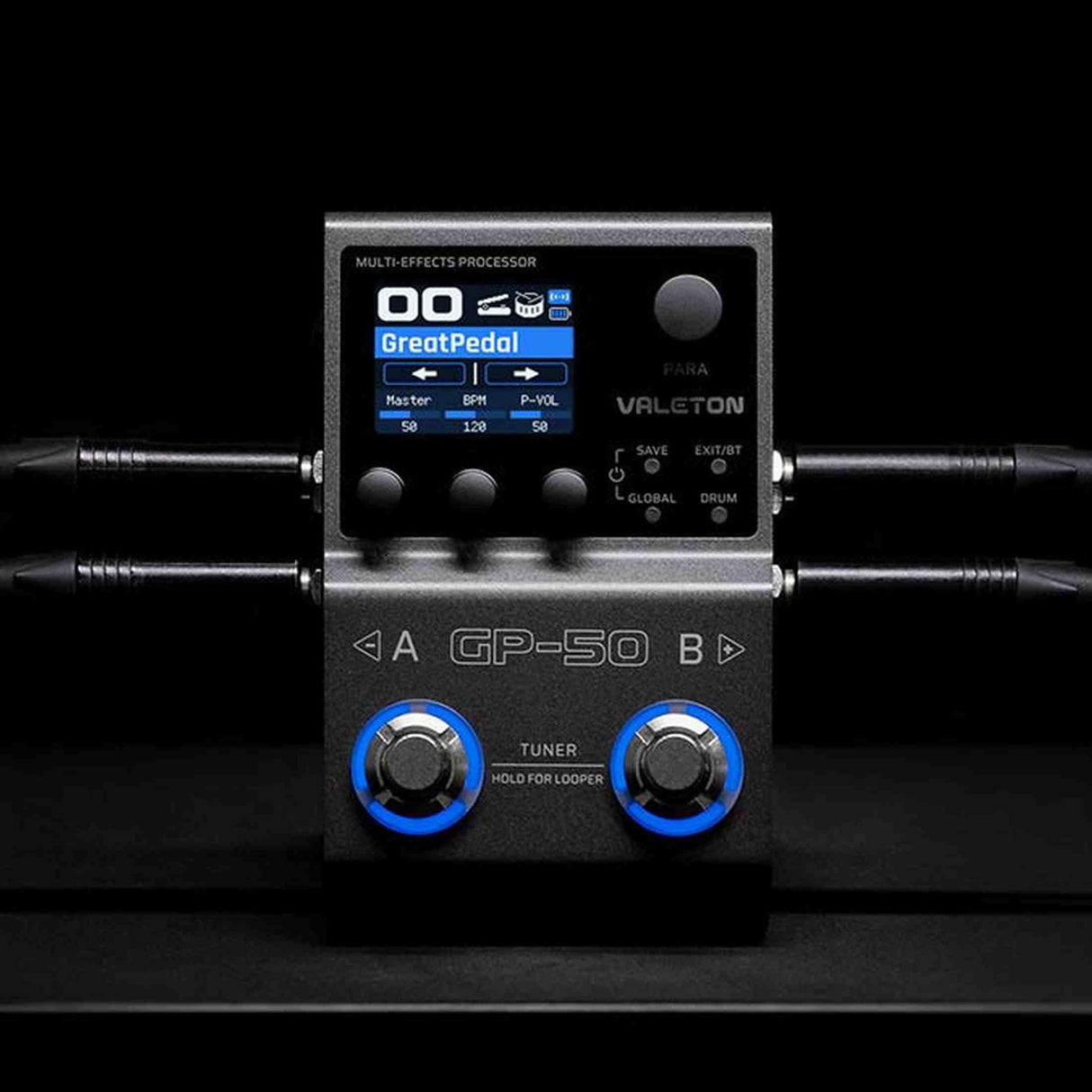 Valeton GP-50 multi-effects processor – NAM & IR loader, 100+ effecten, oplaadbare batterij