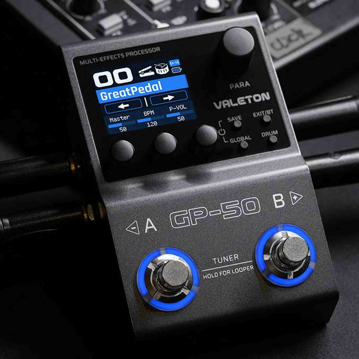 Valeton GP-50 multi-effects processor – NAM & IR loader, 100+ effecten, oplaadbare batterij