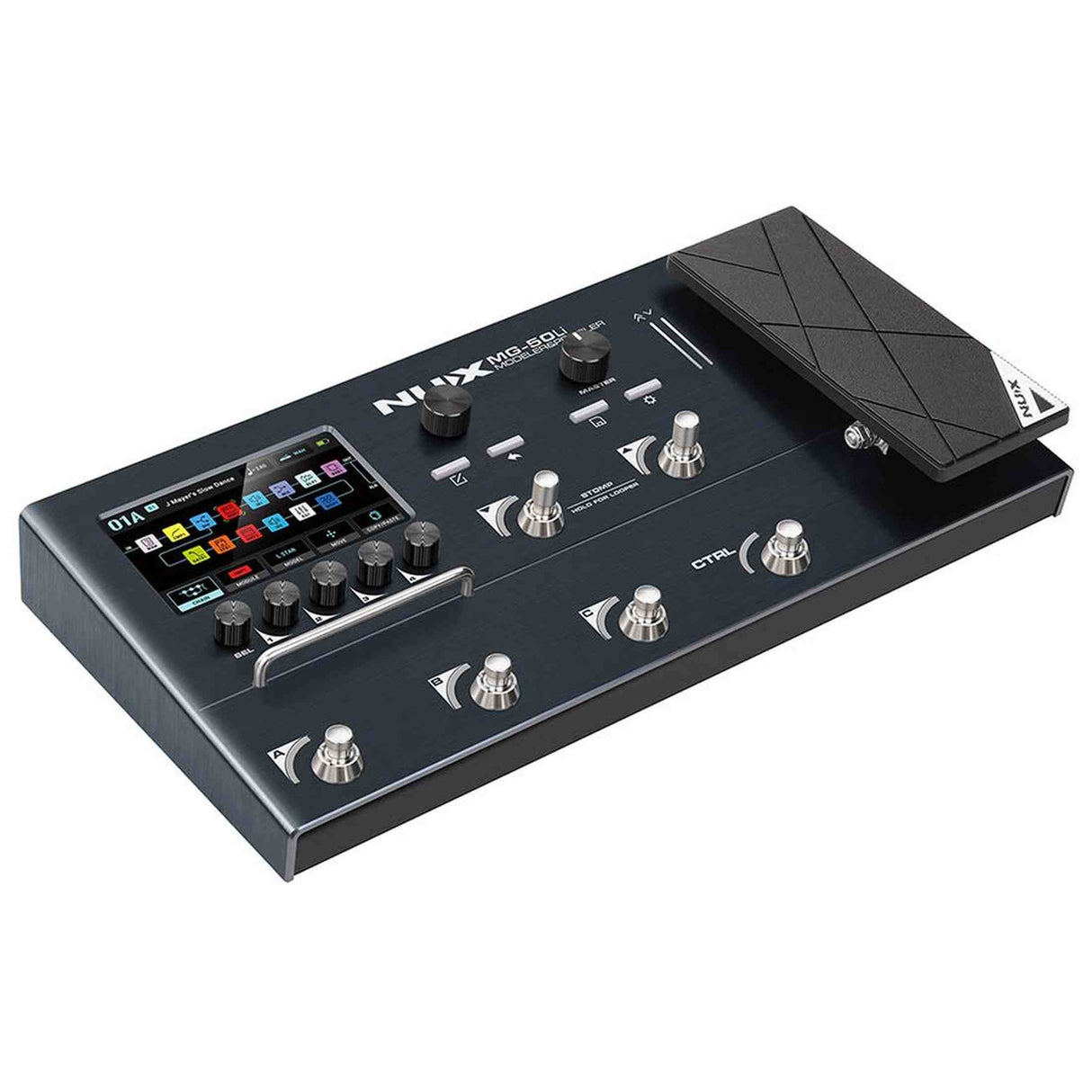 NUX MG-50Li DB Multi-Effects Processor met Amp Modeler, Profiler, Battery, USB Audio en Draagtas, Donkerblauw