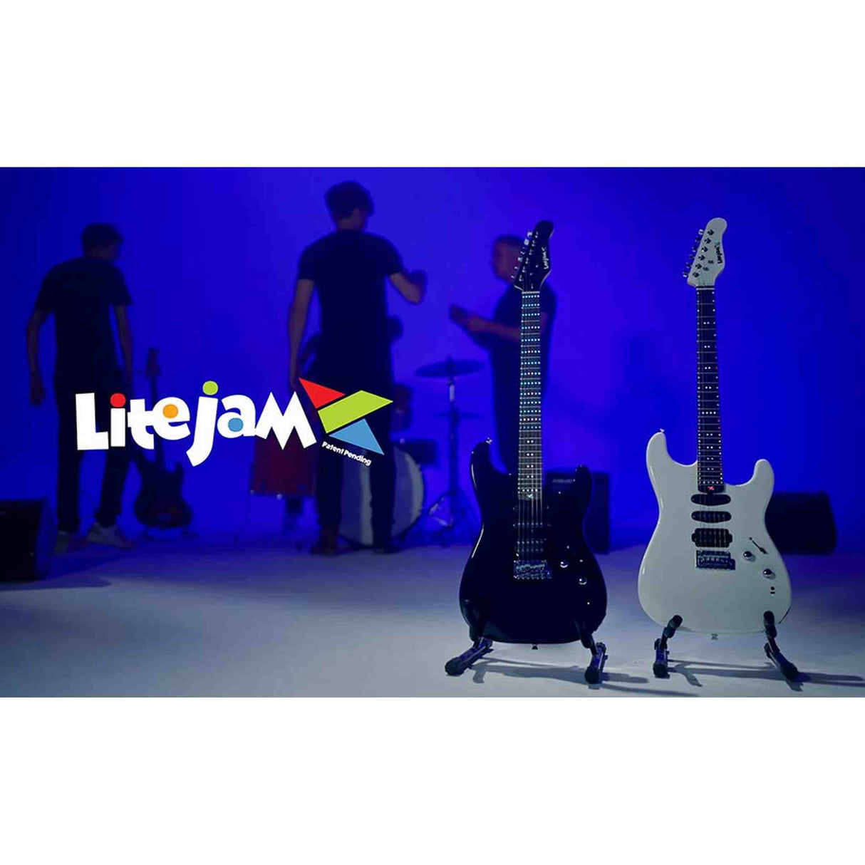 Litejam RGB24/WH Smart Learning E-Gitarrenset Weiß 24 Bünde HSH RGB LED