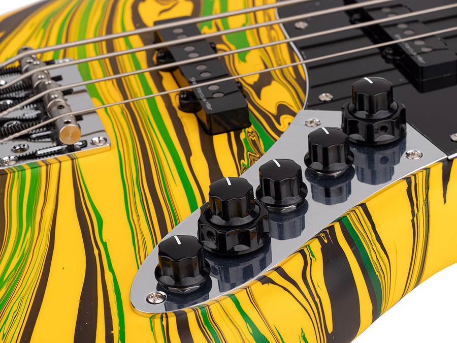 Sire V7N A4/YS Marcus Miller 4-snarige Actieve Basgitaar Matte Yellow Swirl met Elzen Body en Heritage-3 Preamp