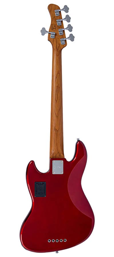 Sire V7N A5/CAR Marcus Miller 5-snarige Actieve Basgitaar Candy Apple Red met Elzen Body en Heritage-3 Preamp