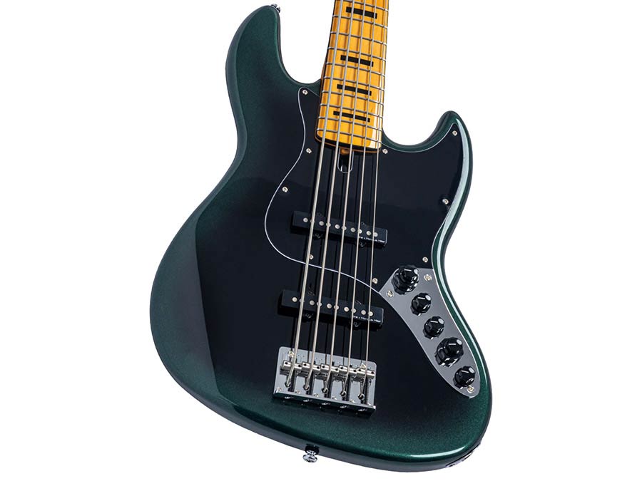 Sire V7N A5/DF Marcus Miller 5-snarige Actieve Basgitaar Dark Forest met Elzen Body en Heritage-3 Preamp