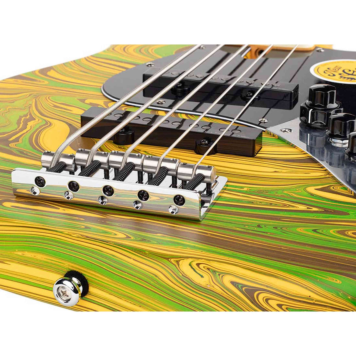 Sire V7N A5/YS Marcus Miller 5-snarige Actieve Basgitaar Matte Yellow Swirl met Elzen Body en Heritage-3 Preamp
