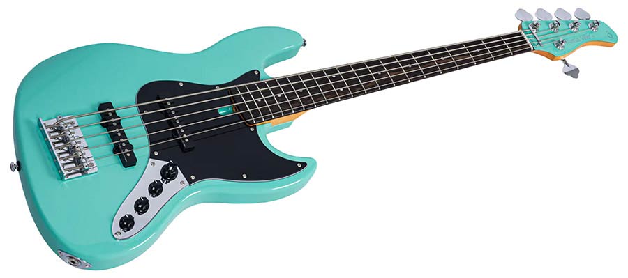 Sire V3N 5/MLG Marcus Miller 5-snarige Actieve Jazz Bas Mild Green met 2-Bands Preamp