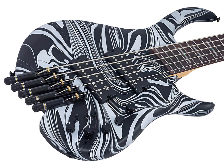 Sire M6H 5/BKSW Marcus Miller M6 Headless 5-String Active Basgitaar Black Swirl