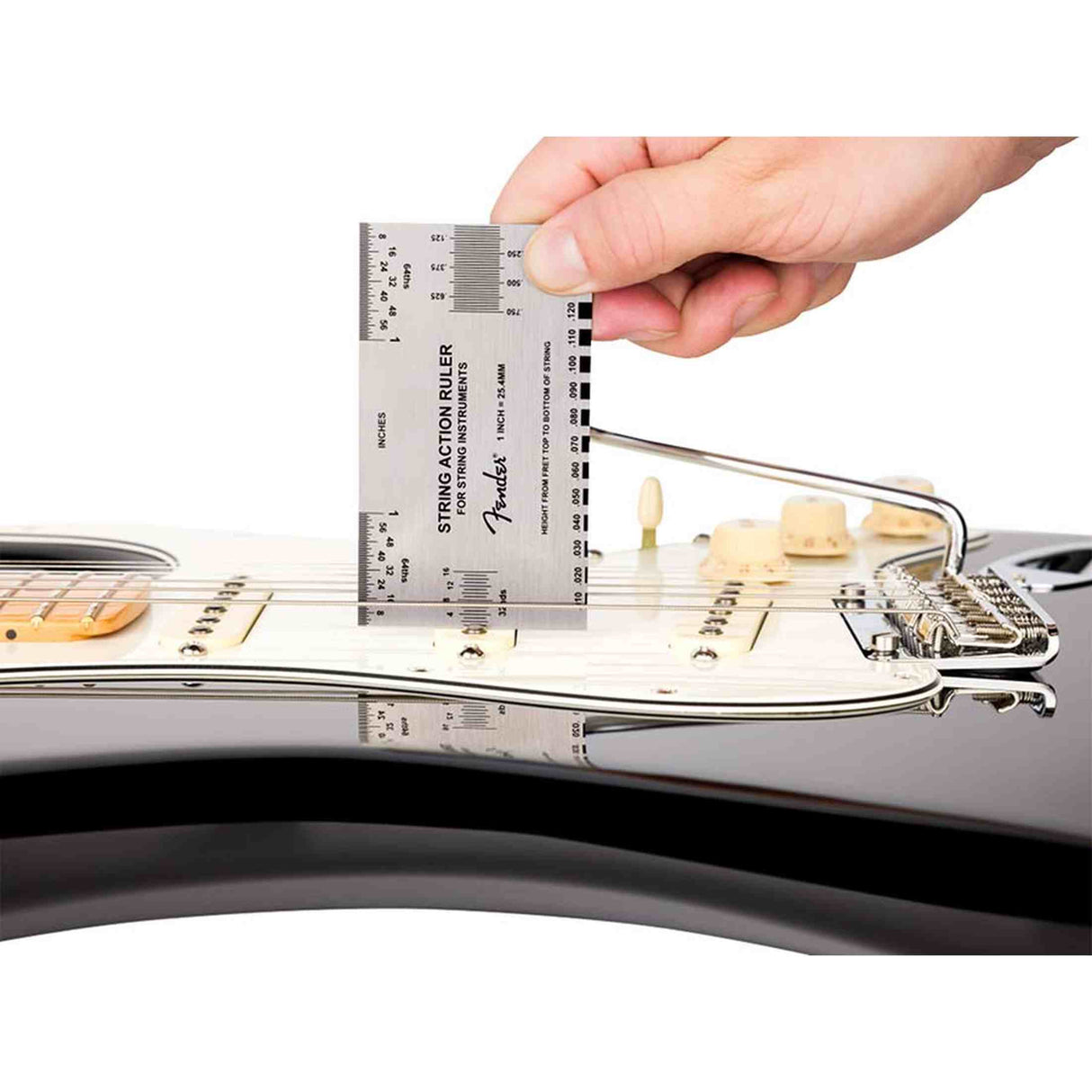 Fender 0990654050 String Action Gauge RVS Inch en mm Meetgereedschap