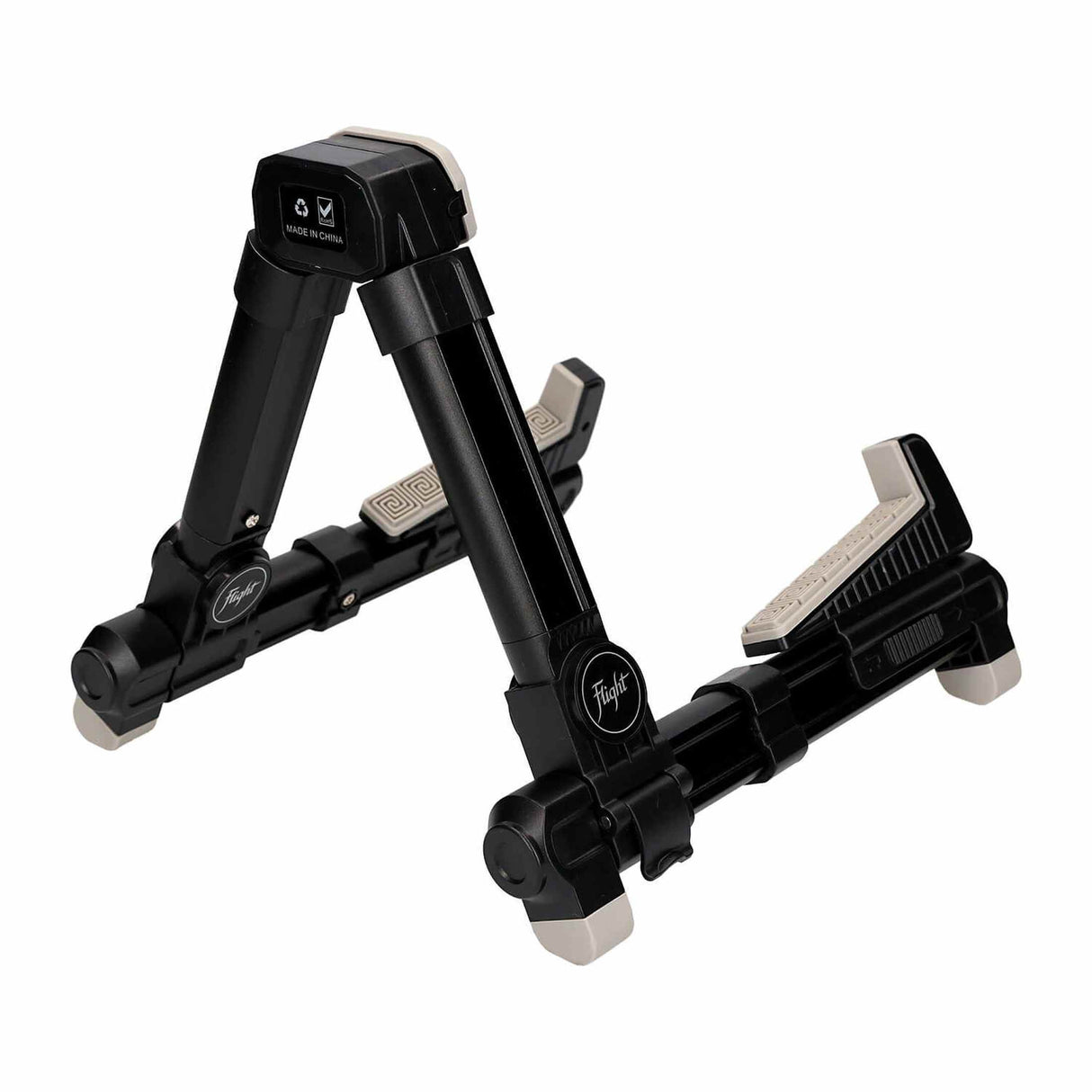 Flight FLUST01-BK Aluminium-Ukulelenständer, faltbar mit Gummischutz