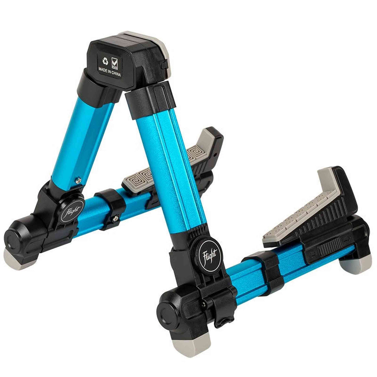 Flight FLUST01-BL Aluminium-Ukulelenständer, faltbar mit Gummischutz